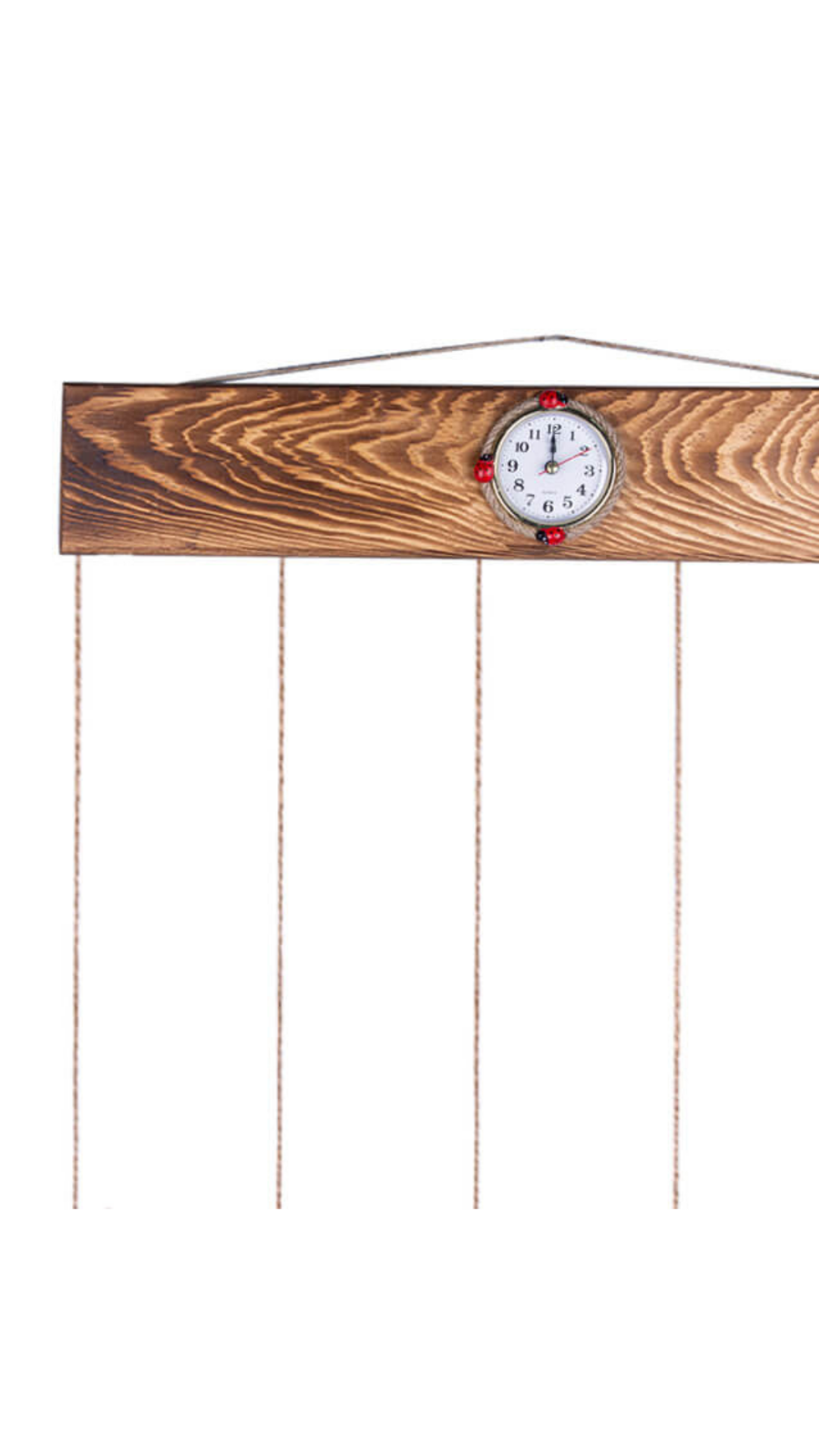 Şipşak Ahşap İpli Mandallı Saatli Duvar Çerçevesi - 50x60cm