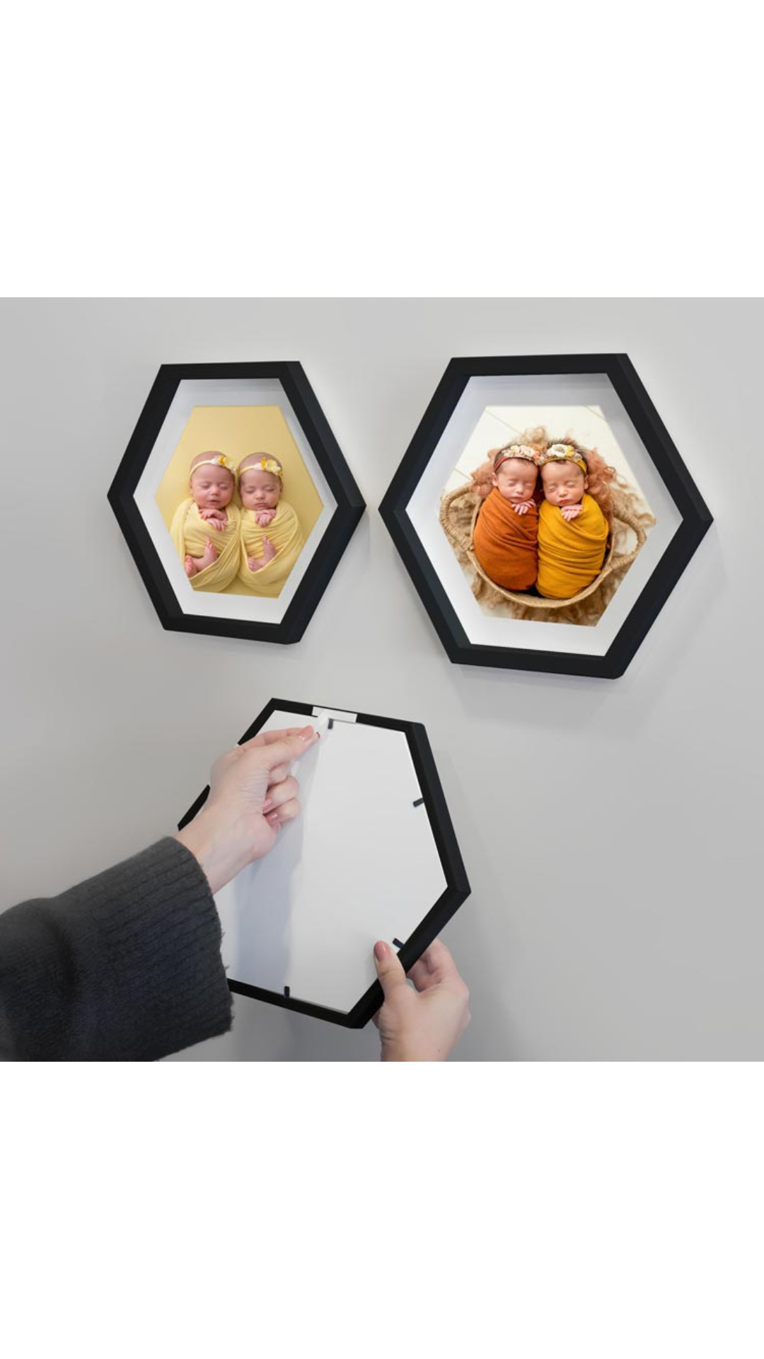 Şipşak Yapışkanlı Sök Tak Altıgen Çerçeve - 3'lü Büyük Boy