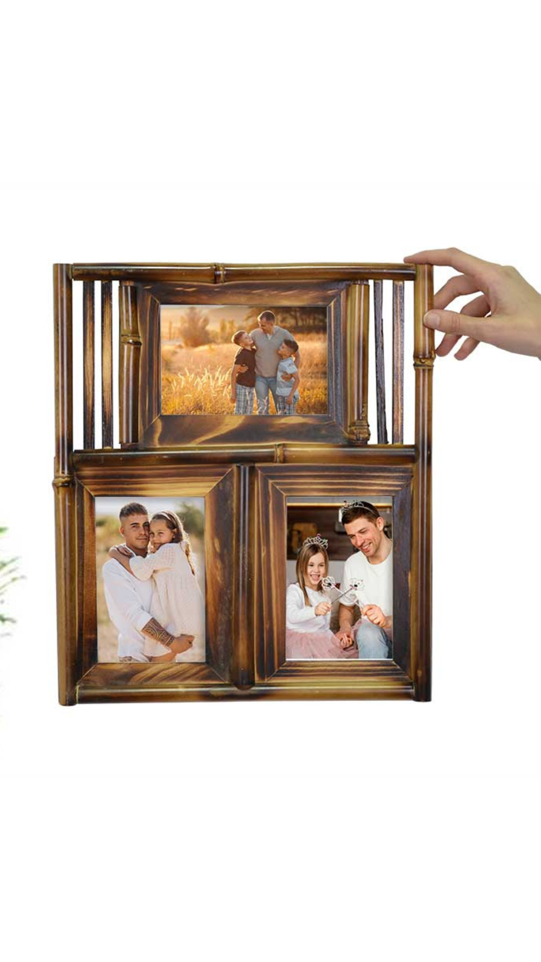 Şipşak 3'lü 10x15 Bambu Duvar Fotoğraf Çerçevesi